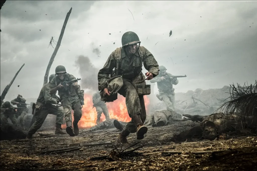 Andrew Garfield and Luke Bracey in Hacksaw Ridge (2016) Photo by Please Credit: Mark Rogers photo - © Cross Creek Pictures Pty L