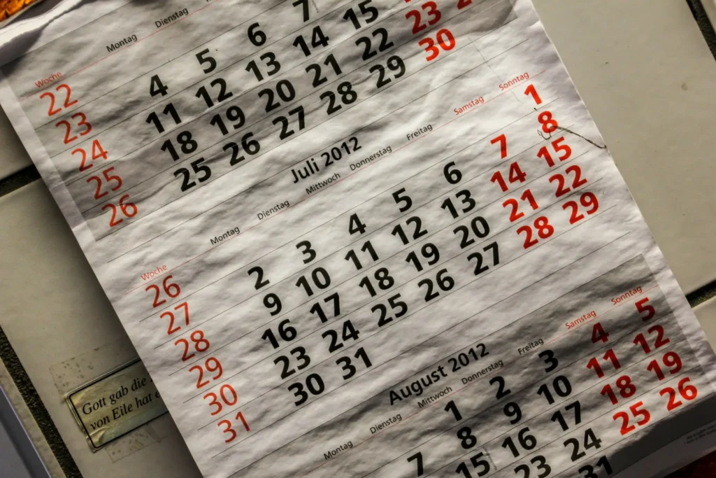 Calendar for July